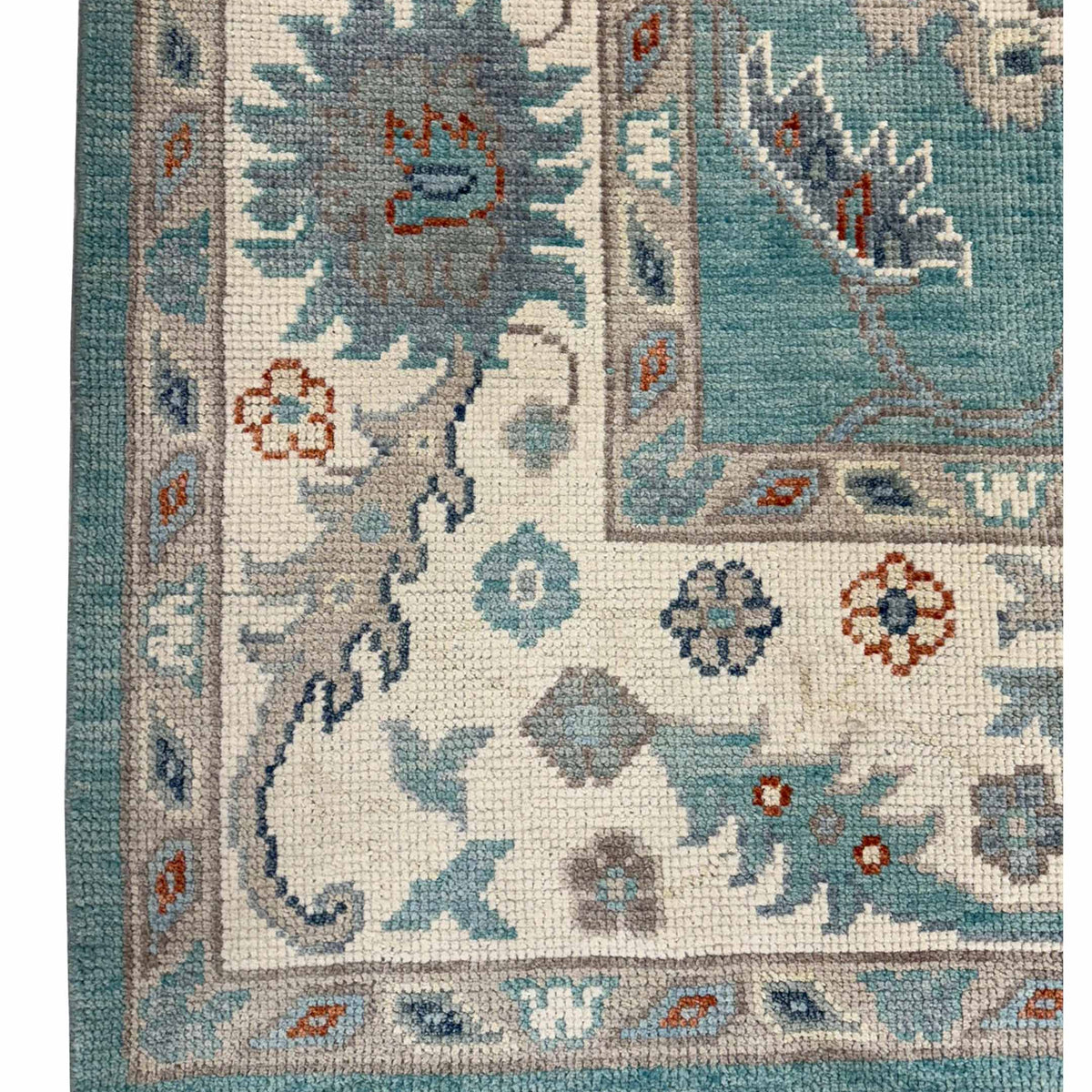 Pacific Ushak 44012 SKY BLUE Ivory Transitional Hand Knotted Rug