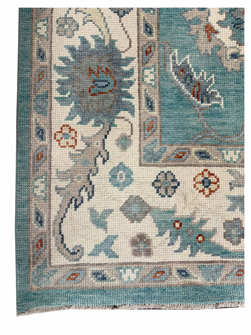 Pacific Ushak 44012 SKY BLUE Ivory Transitional Hand Knotted Rug
