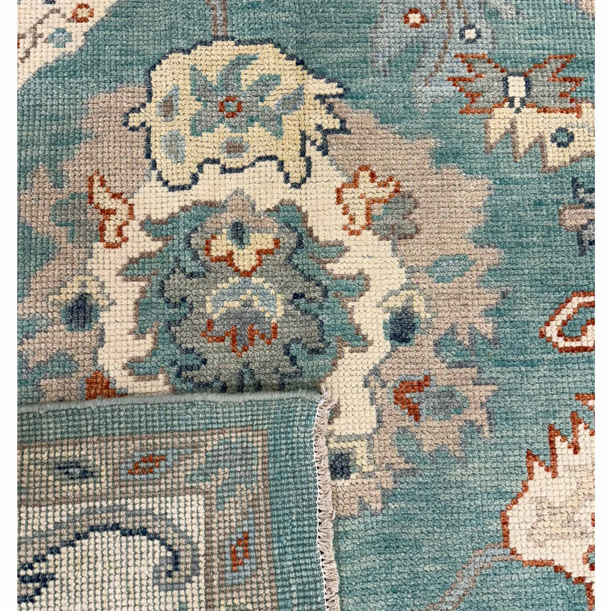 Pacific Ushak 44012 SKY BLUE Ivory Transitional Hand Knotted Rug