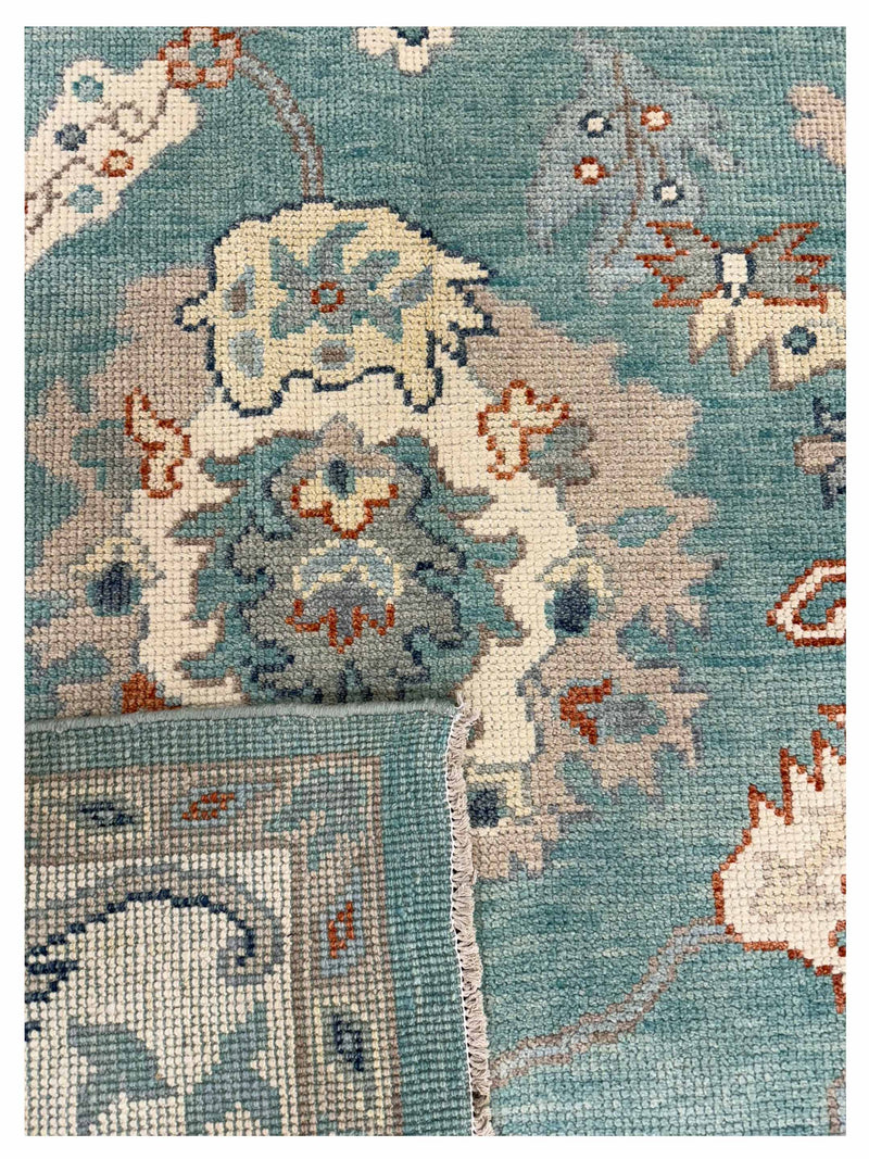 Pacific Ushak 44012 SKY BLUE Ivory Transitional Hand Knotted Rug