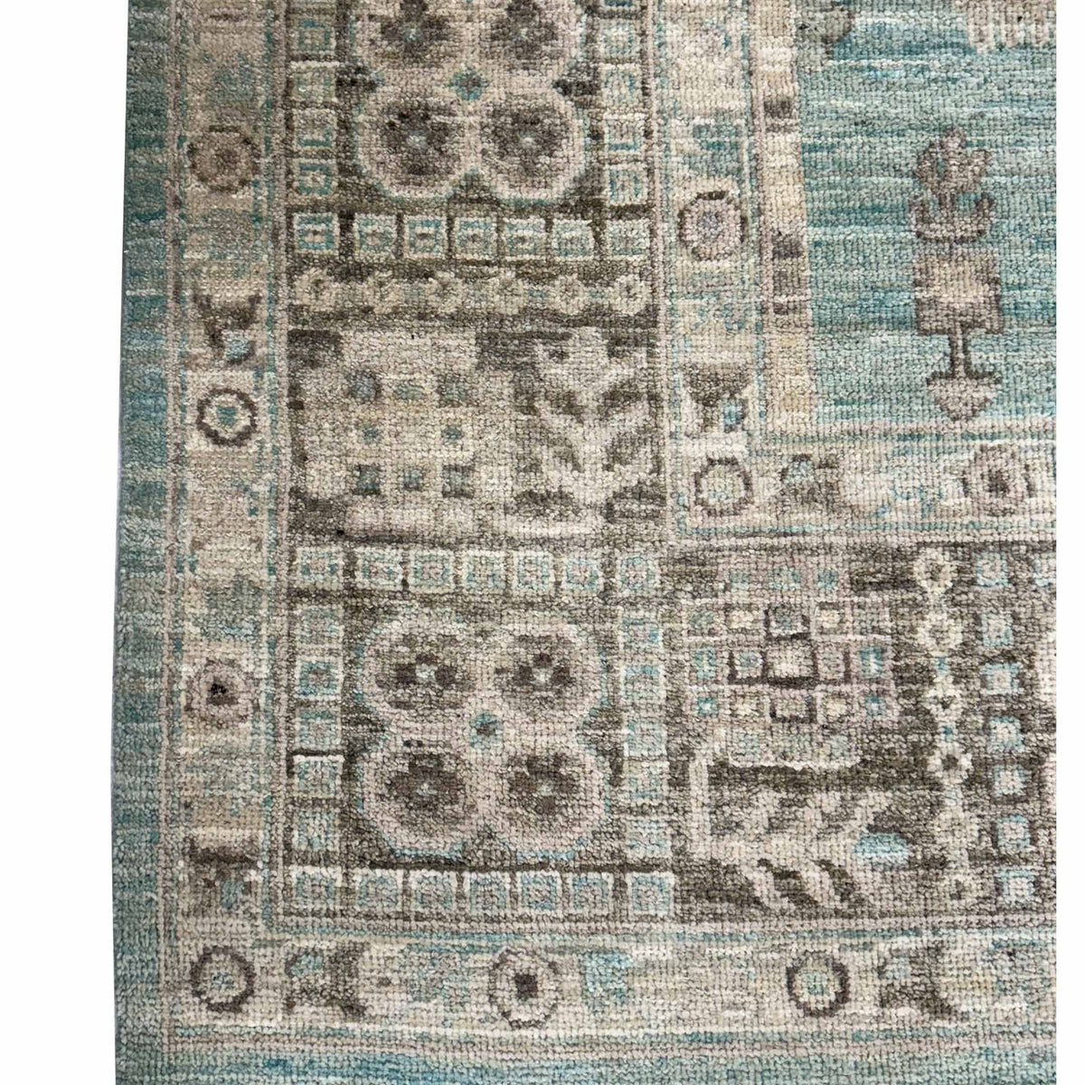 Pacific Ushak Weft 44013 PISTACHO BROWN Transitional Hand Knotted Rug
