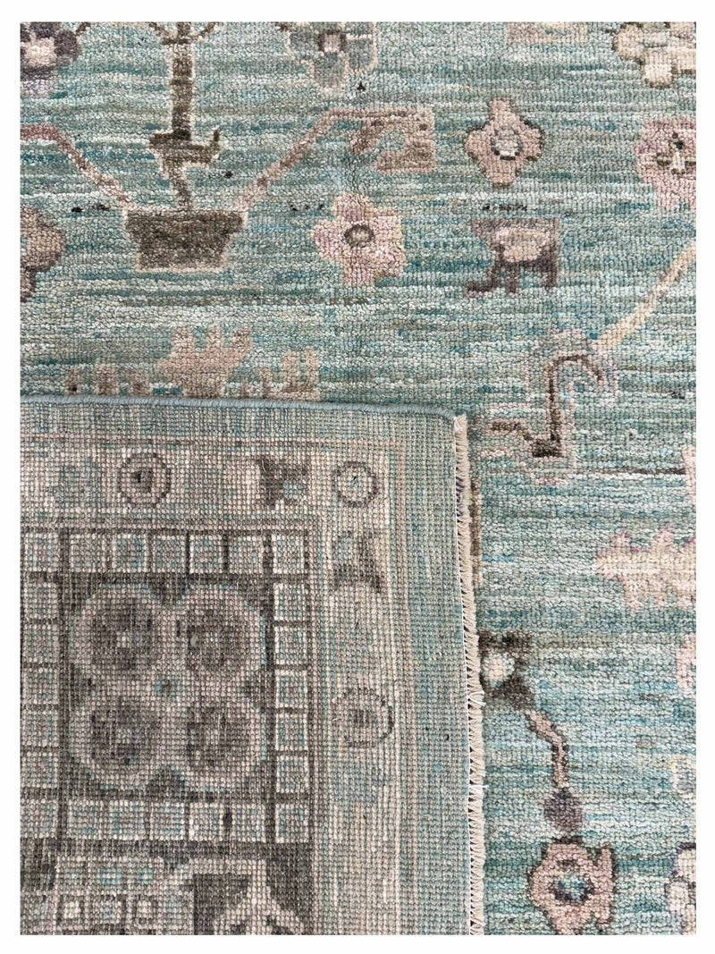 Pacific Ushak Weft 44013 PISTACHO BROWN Transitional Hand Knotted Rug