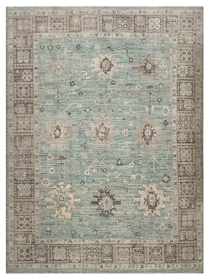 Pacific Ushak Weft 44013 PISTACHO BROWN Transitional Hand Knotted Rug