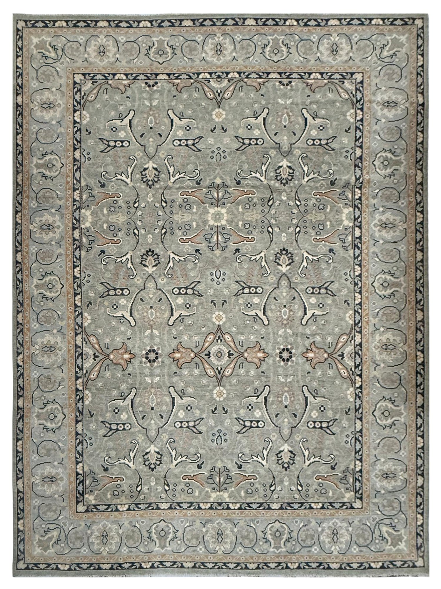 Pacific Ushak 44015 Beige GREY Transitional Hand Knotted Rug
