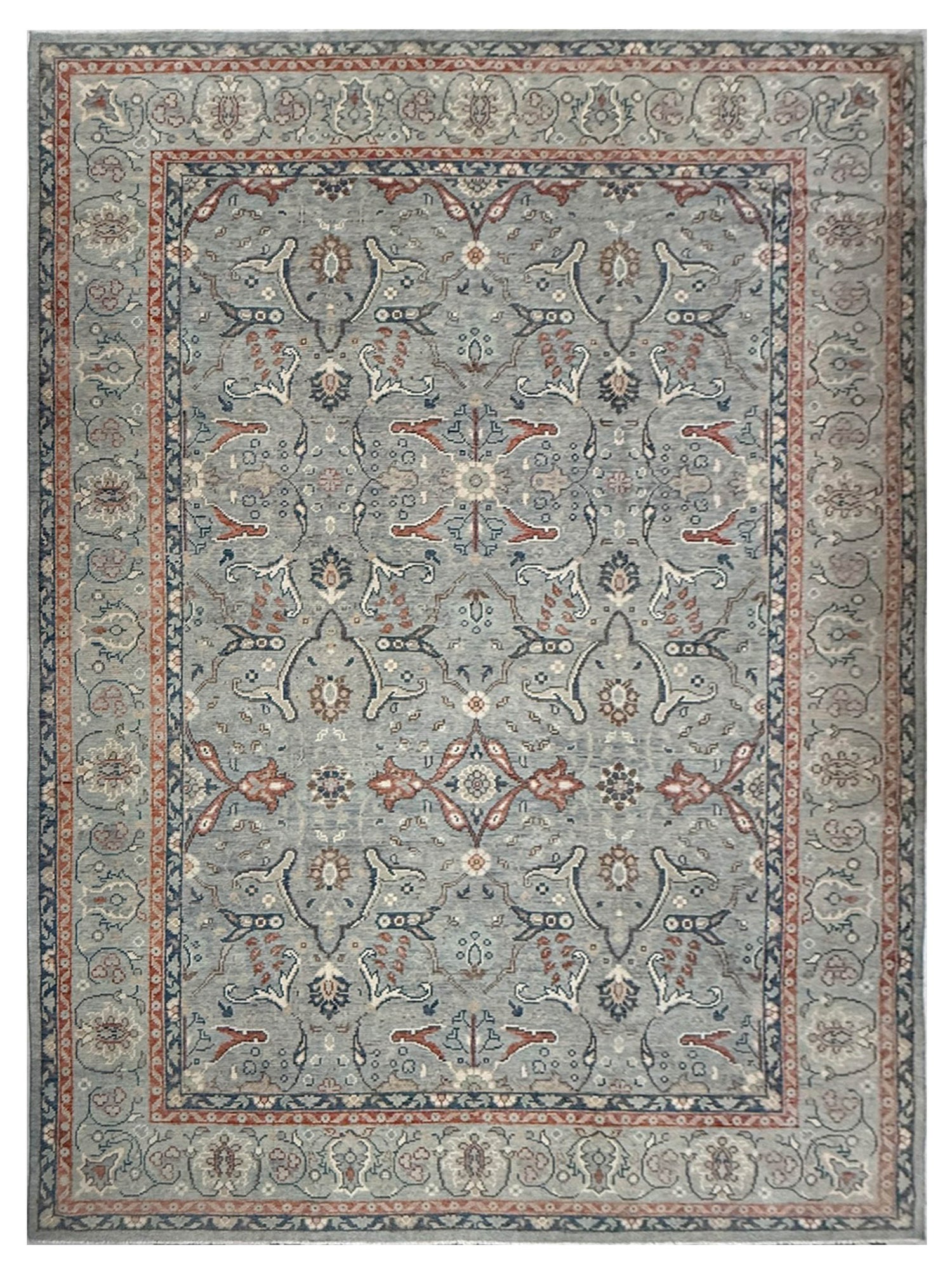 Pacific Ushak 44017 Grey Beige Transitional Hand Knotted Rug