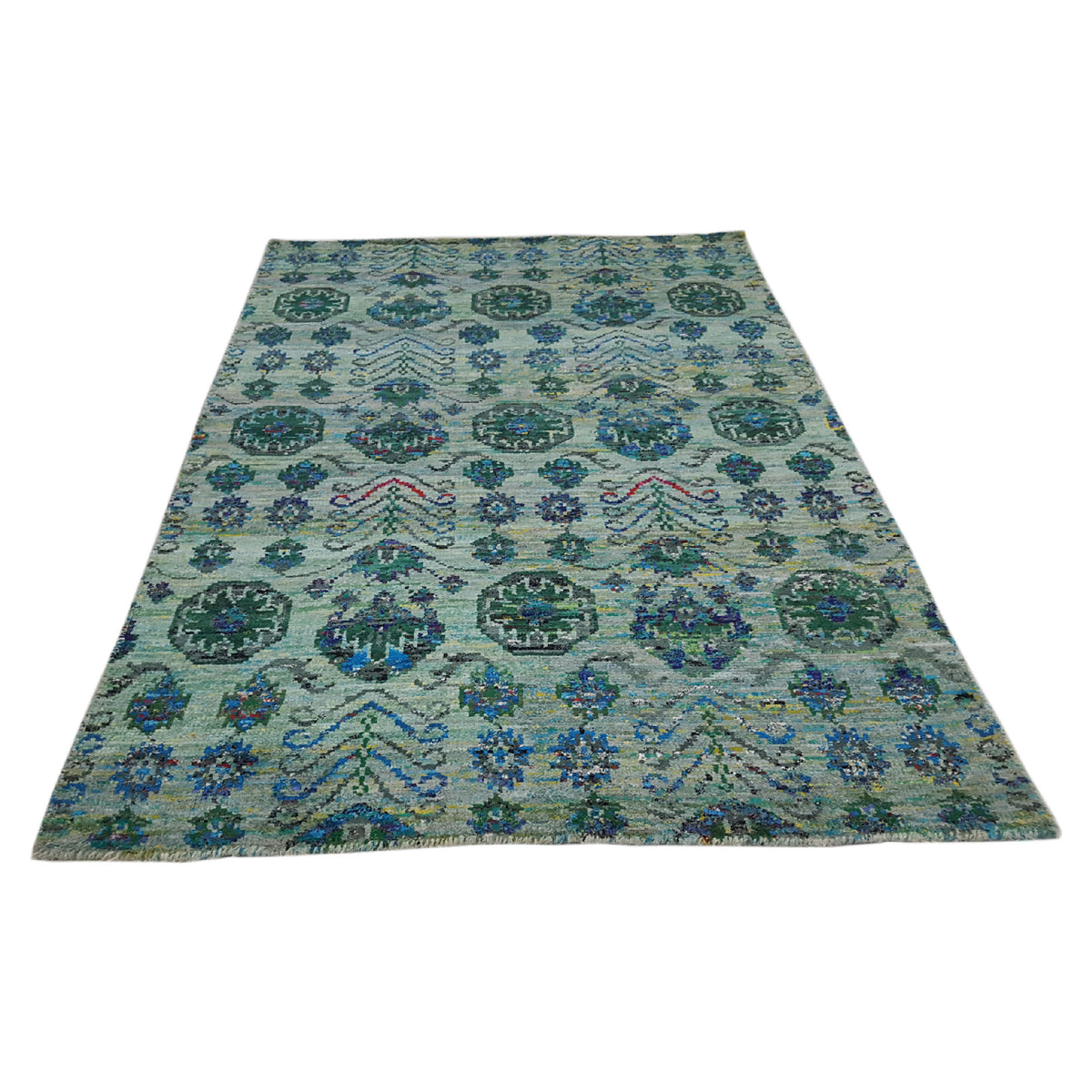 Pacific Royal 65163 Turquoise Turquoise Modern Hand Knotted Rug