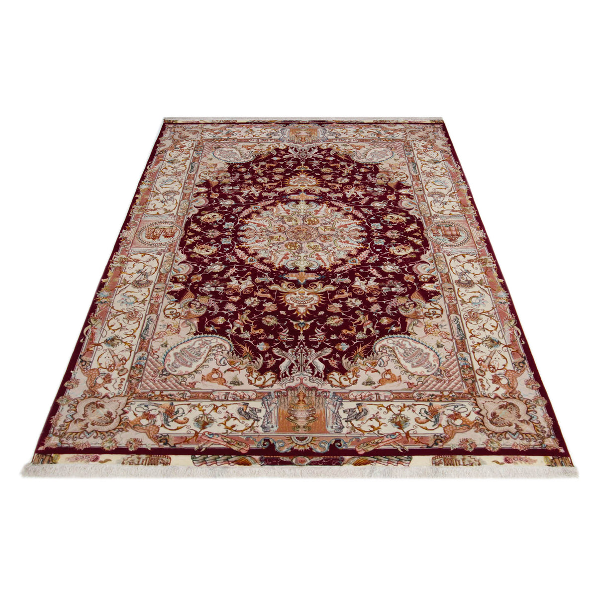 Pacific Tabriz 66518 Brown Ivory Traditional Hand Knotted Rug