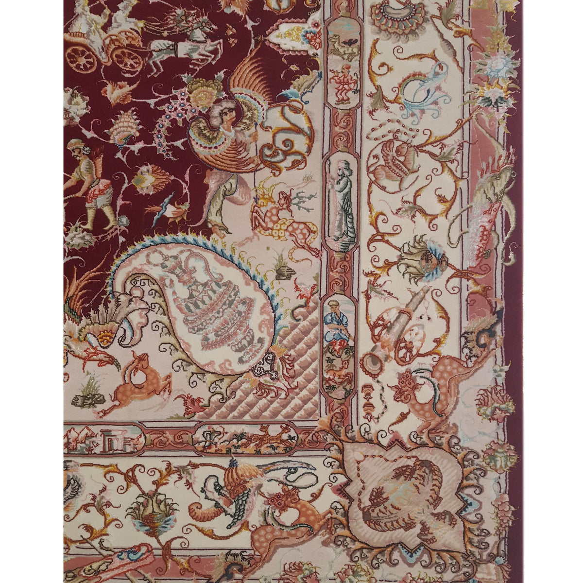 Pacific Tabriz 66518 Brown Ivory Traditional Hand Knotted Rug