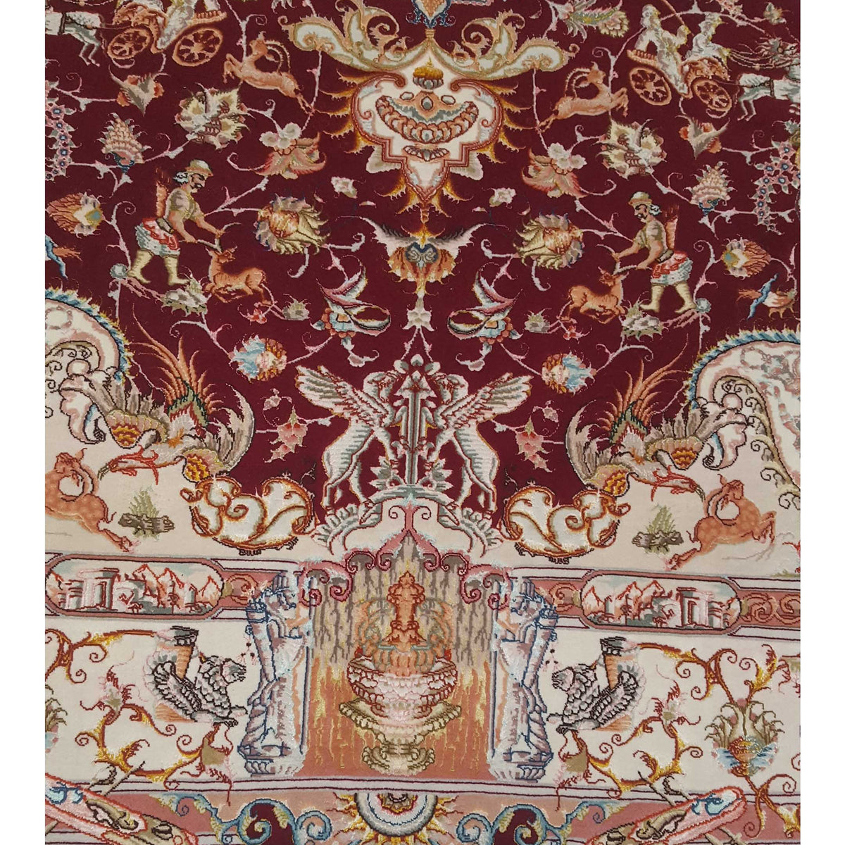 Pacific Tabriz 66518 Brown Ivory Traditional Hand Knotted Rug