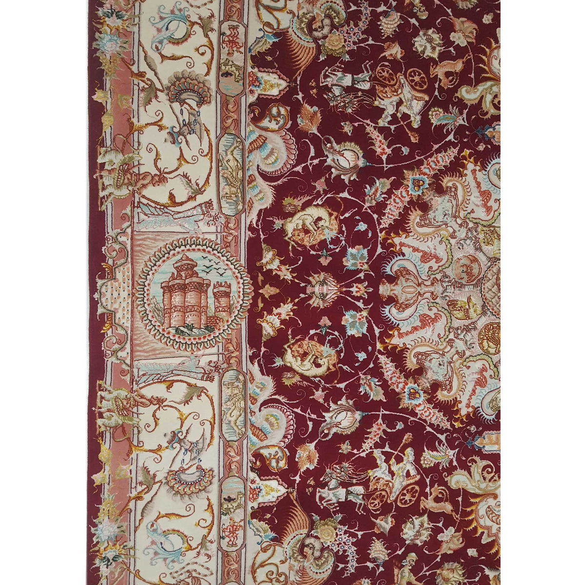 Pacific Tabriz 66518 Brown Ivory Traditional Hand Knotted Rug