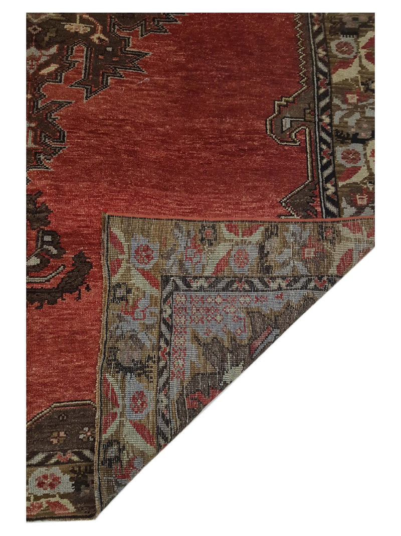 Pacific Karabagh 66596 Rust Camel Traditional Hand Knotted Rug