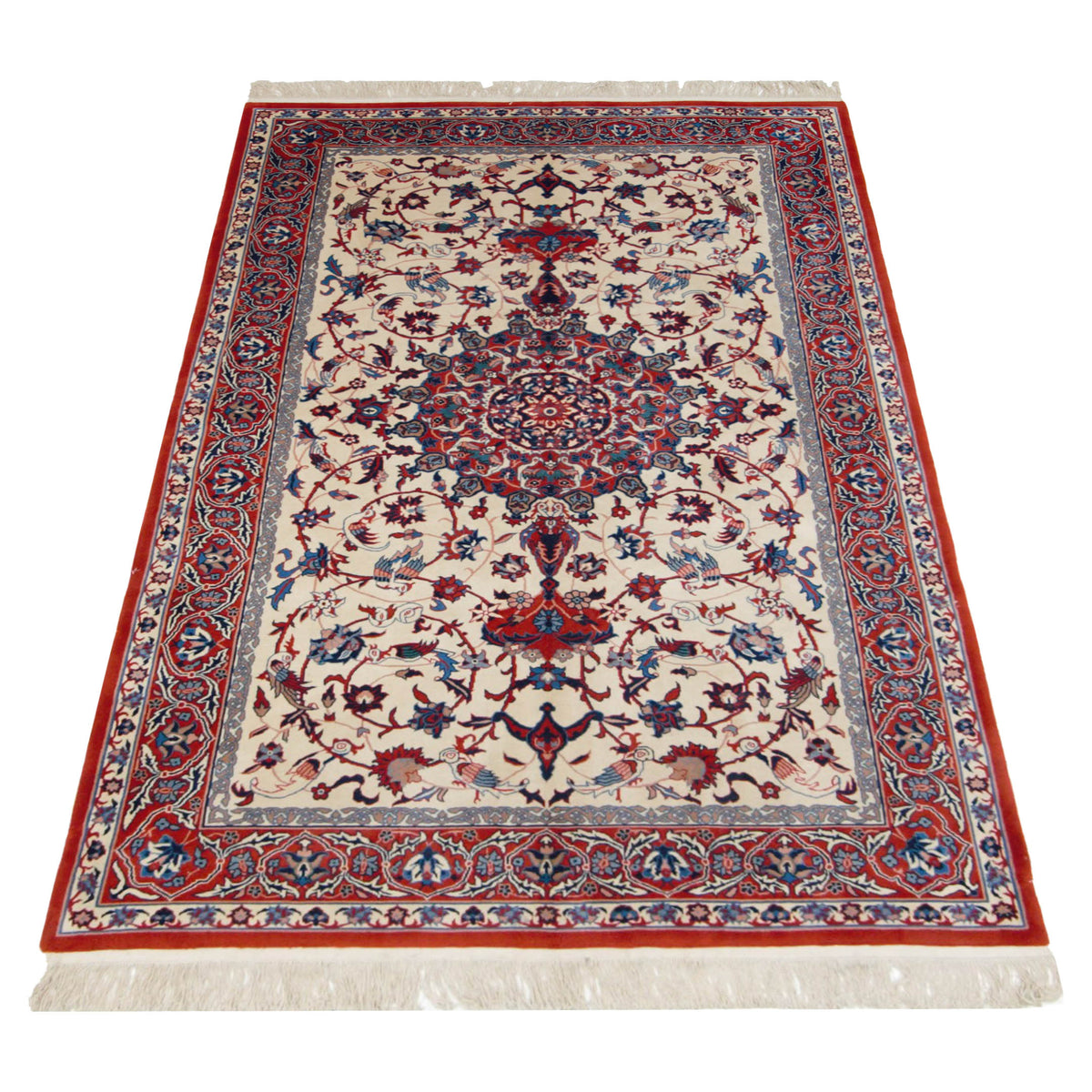 Pacific Isfahan 66735 Ivory Red Traditional Antique Rug