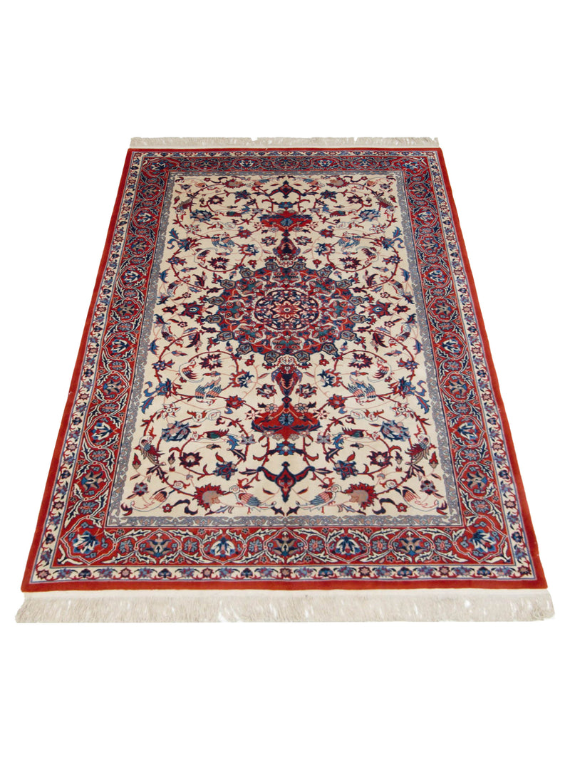 Pacific Isfahan 66735 Ivory Red Traditional Antique Rug