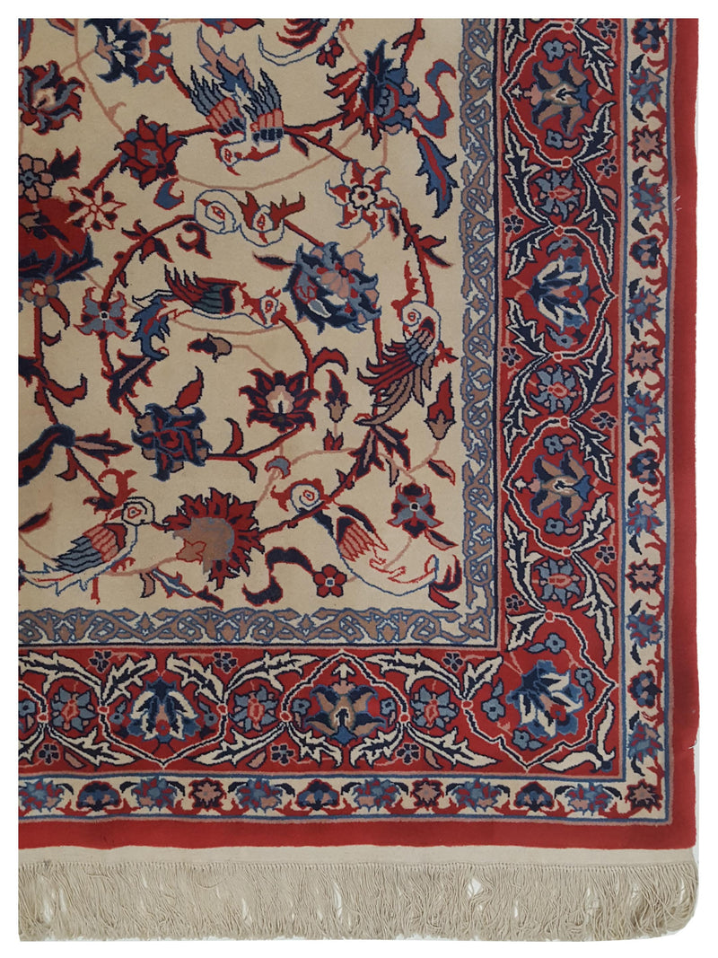 Pacific Isfahan 66735 Ivory Red Traditional Antique Rug