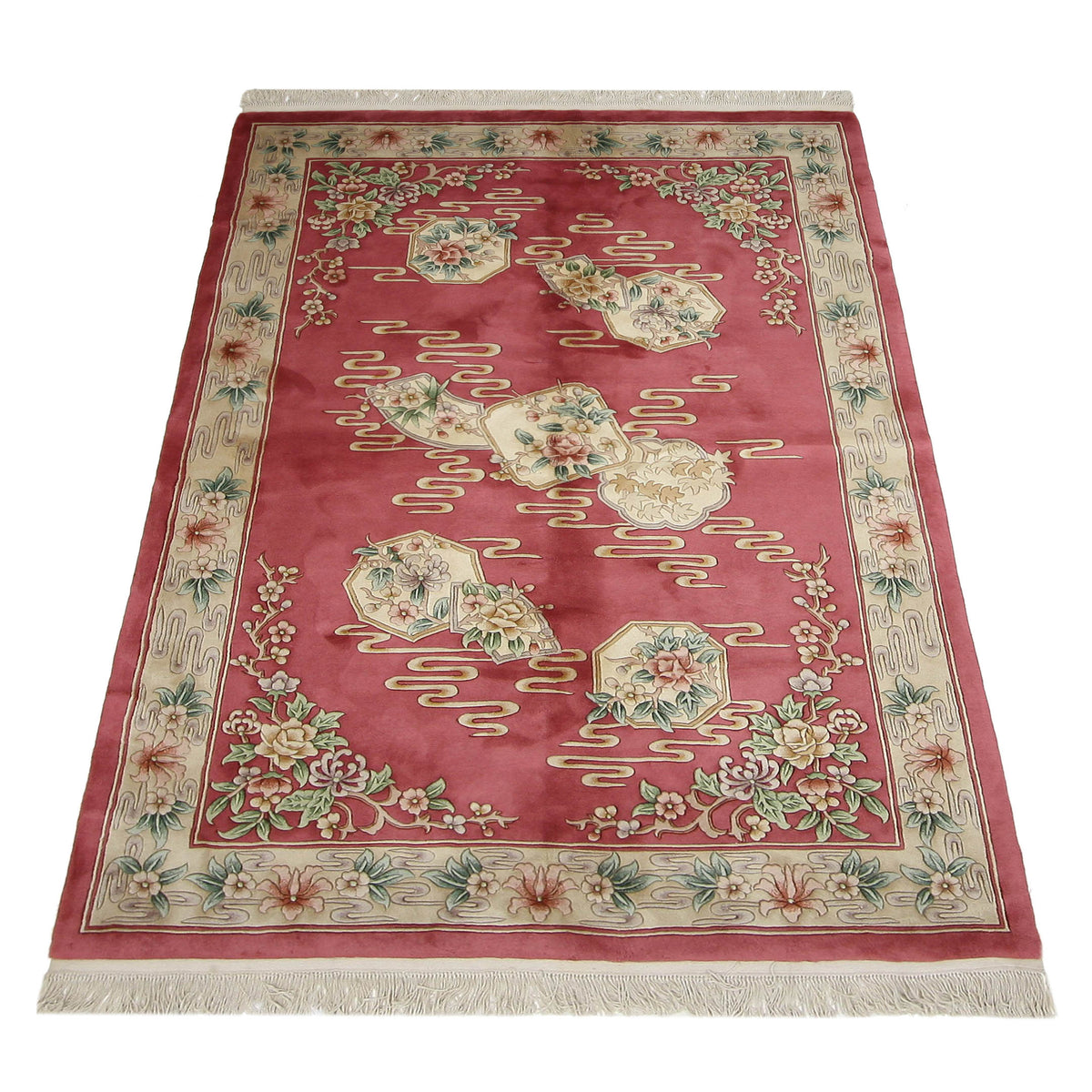 Pacific Chinese 66736 Pink Ivory Traditional Hand Knotted Rug