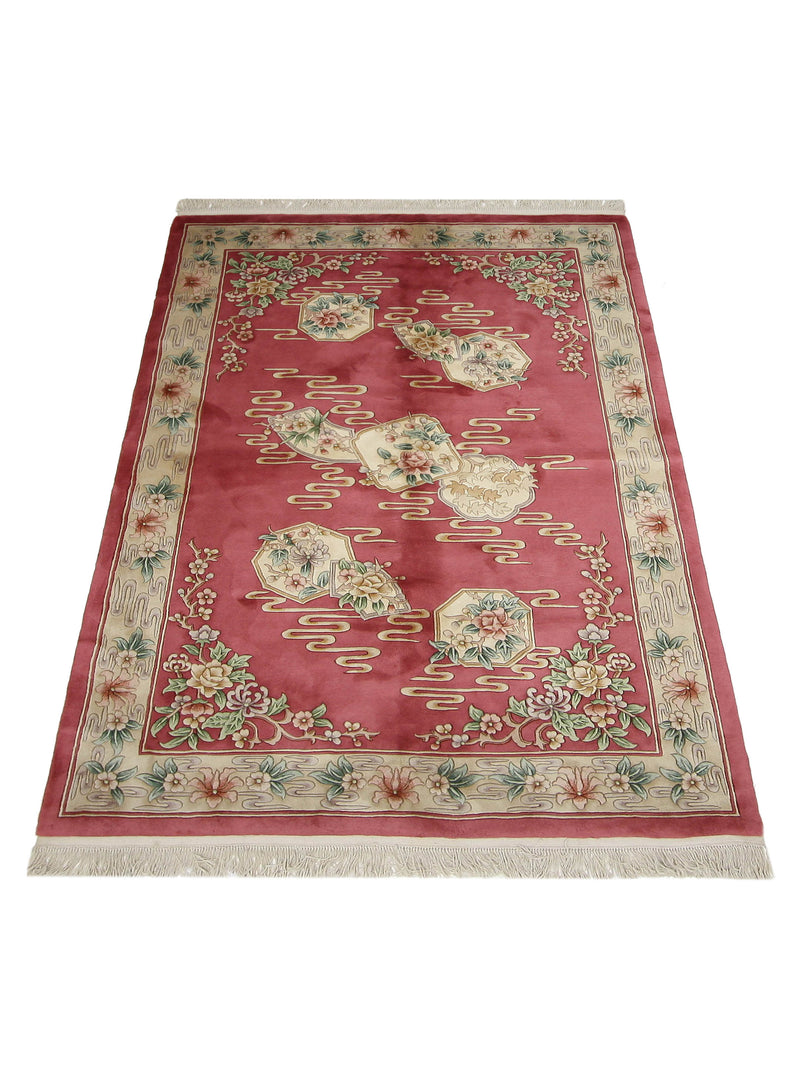 Pacific Chinese 66736 Pink Ivory Traditional Hand Knotted Rug