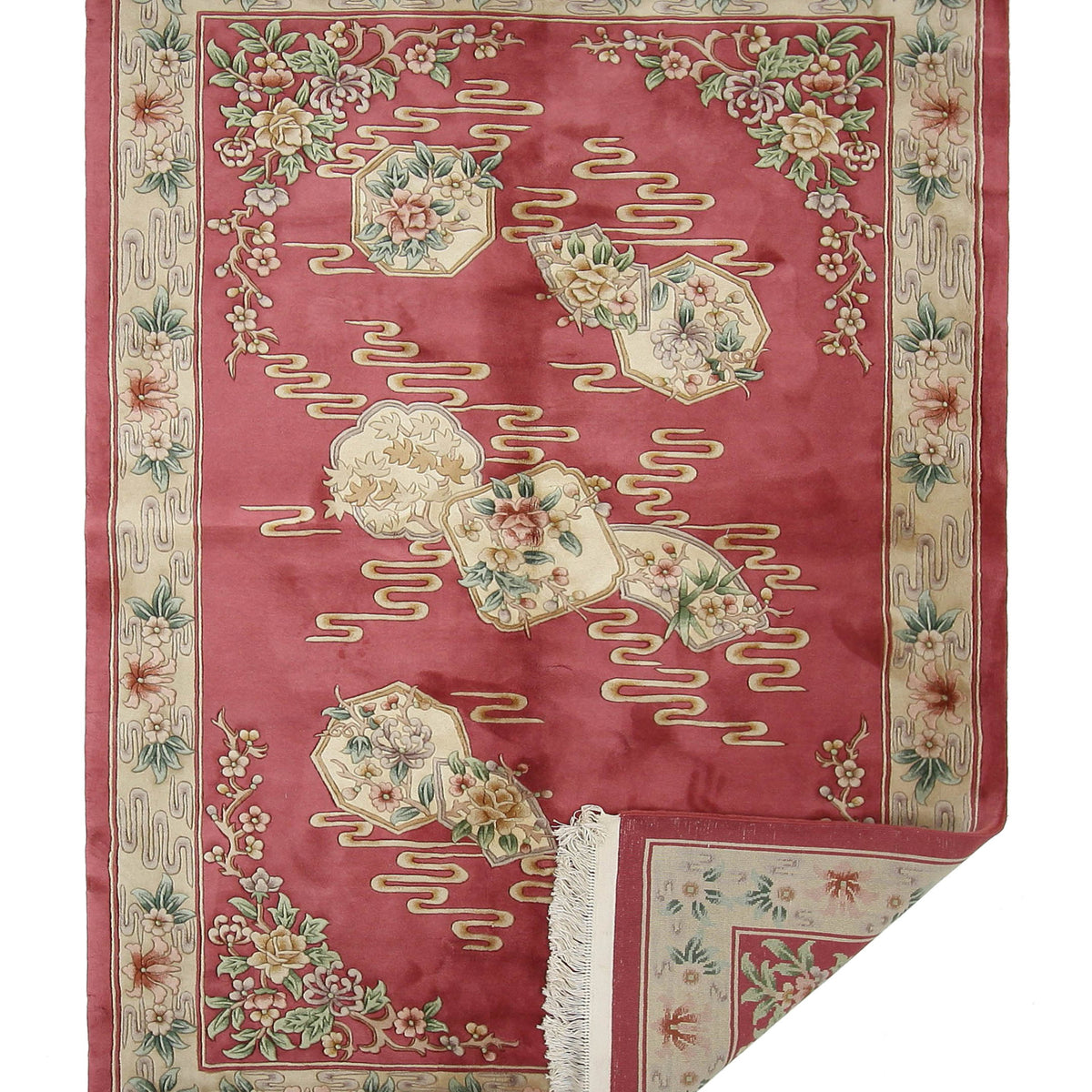 Pacific Chinese 66736 Pink Ivory Traditional Hand Knotted Rug