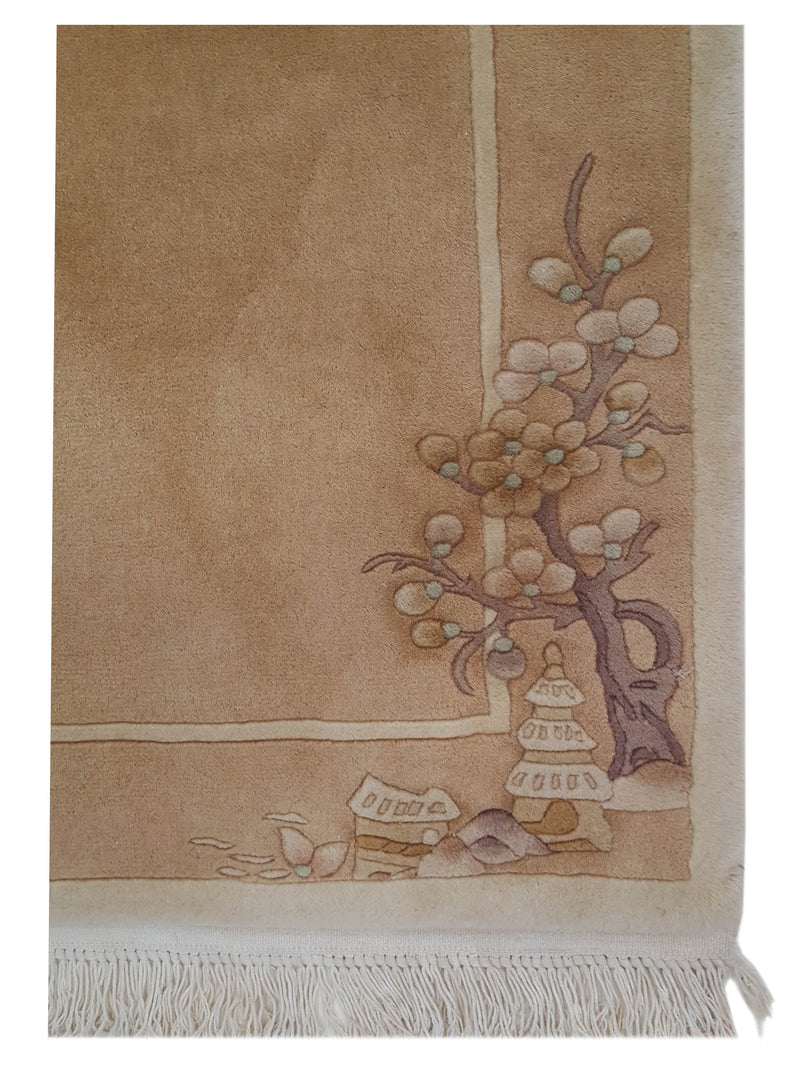 Pacific Chinese 66737 Latte Khaki Transitional Hand Knotted Rug