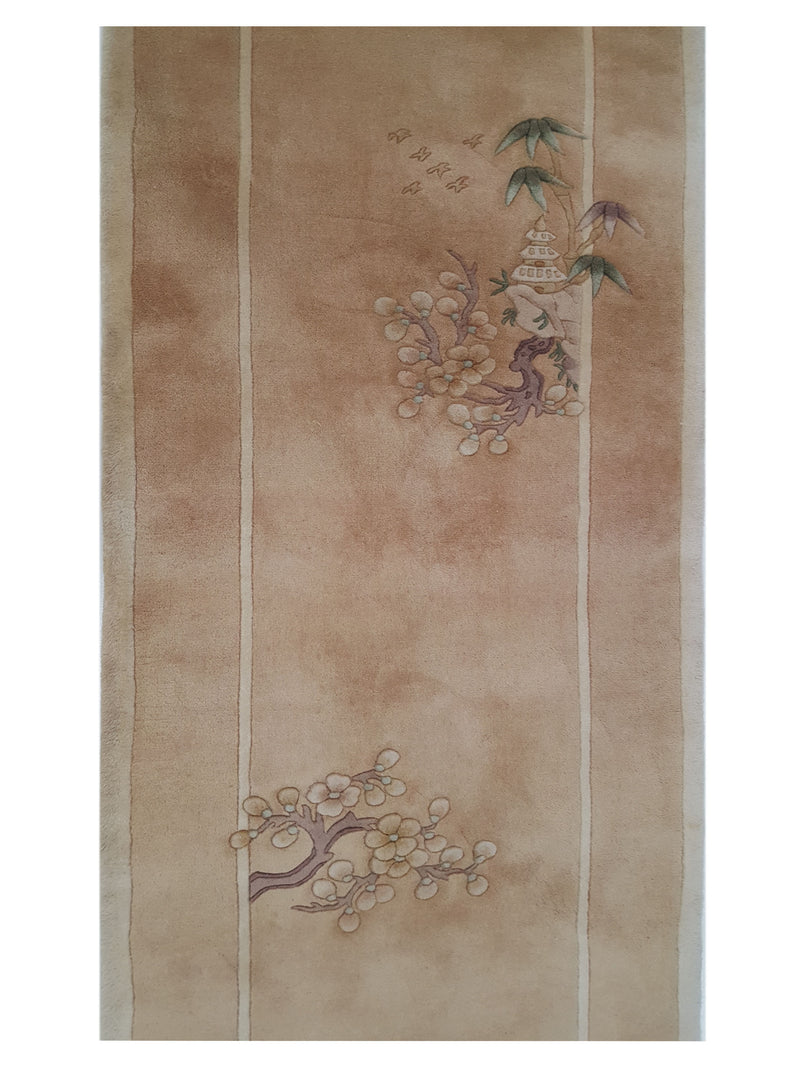 Pacific Chinese 66737 Latte Khaki Transitional Hand Knotted Rug