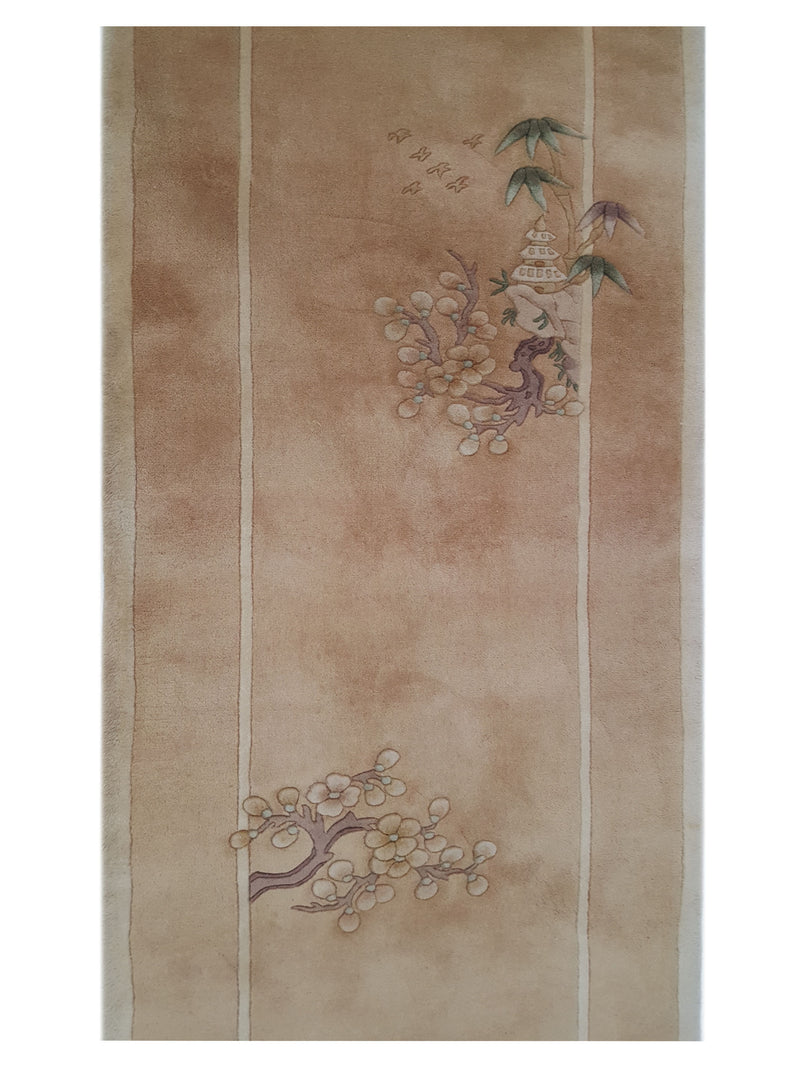 Pacific Chinese 66737 Latte Khaki Transitional Hand Knotted Rug