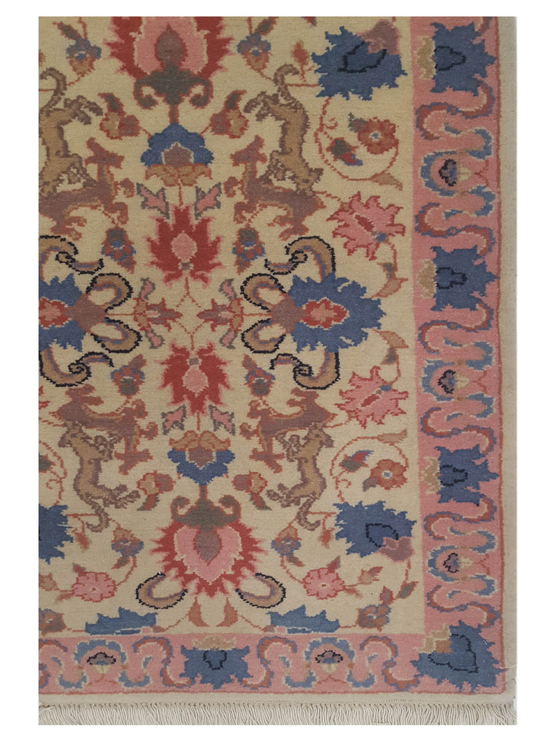 Pacific Bucharest 66738 Beige Pink Traditional Hand Knotted Rugs