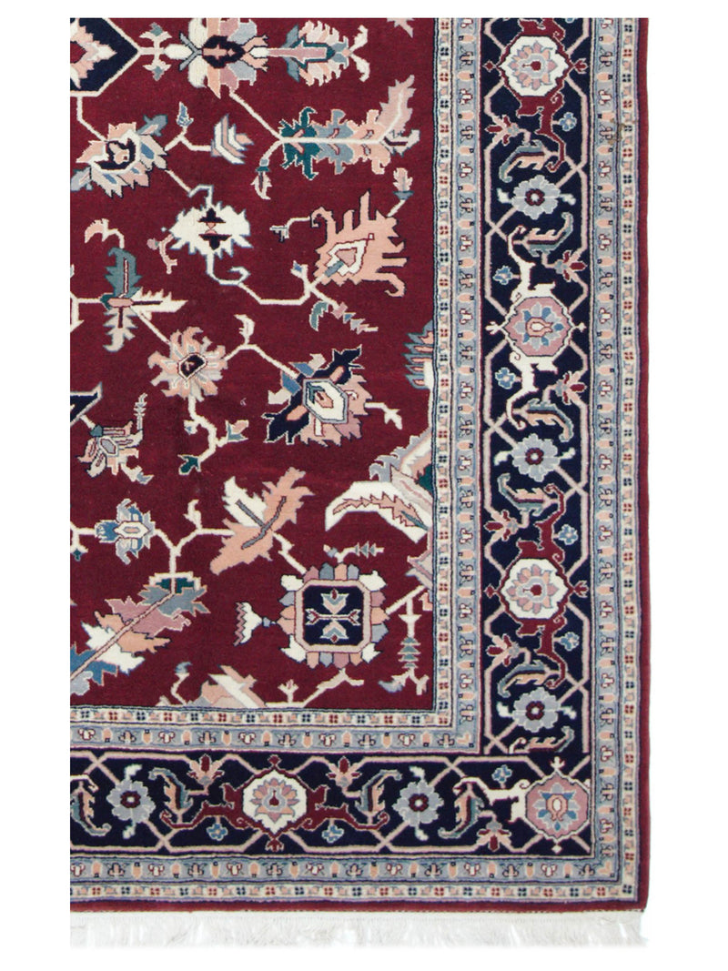 Pacific Heriz-In 66742 Burgundy Navy Traditional Hand Knotted Rug