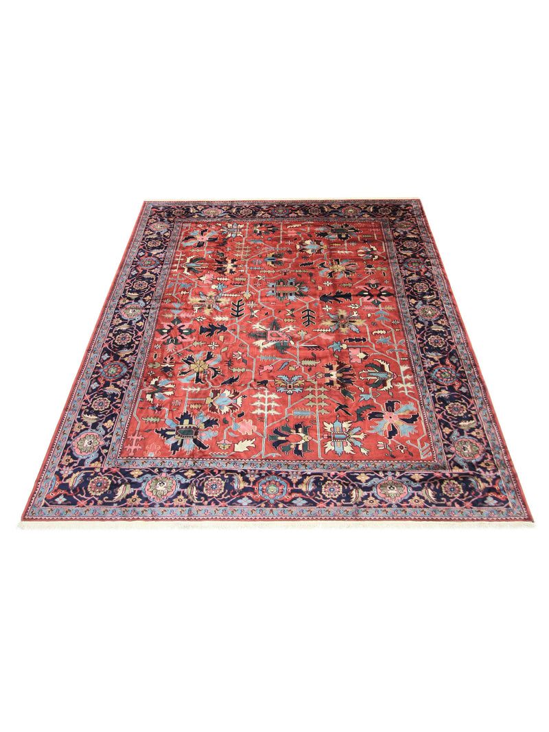 Pacific Heriz-In 66743 Red Navy Traditional Hand Knotted Rug