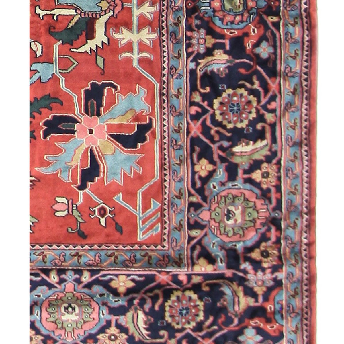 Pacific Heriz-In 66743 Red Navy Traditional Hand Knotted Rug