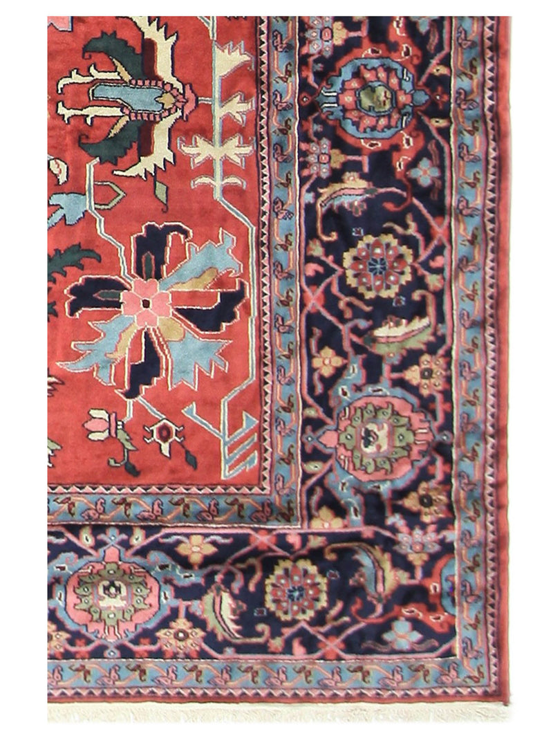 Pacific Heriz-In 66743 Red Navy Traditional Hand Knotted Rug