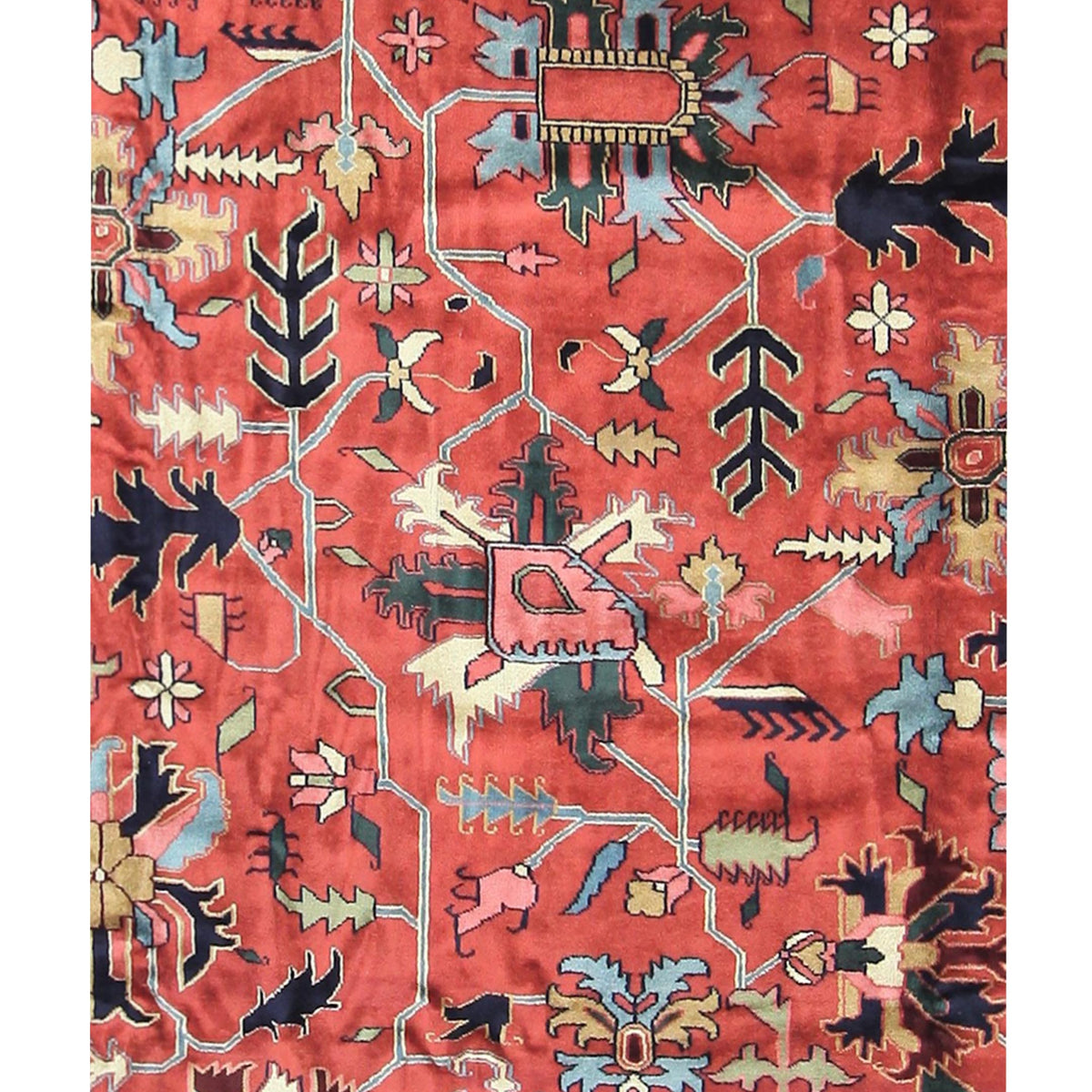 Pacific Heriz-In 66743 Red Navy Traditional Hand Knotted Rug