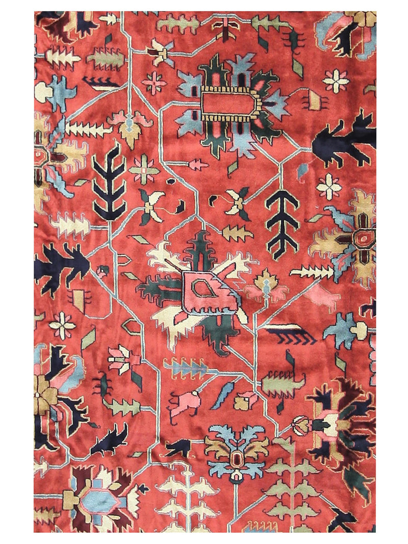 Pacific Heriz-In 66743 Red Navy Traditional Hand Knotted Rug