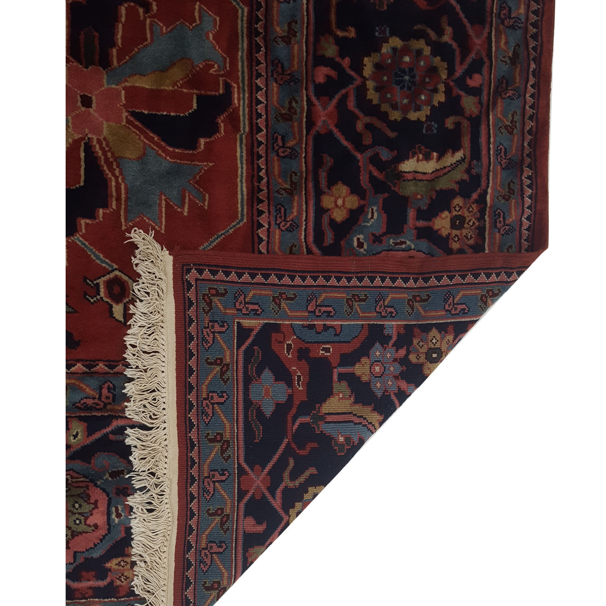 Pacific Heriz-In 66743 Red Navy Traditional Hand Knotted Rug