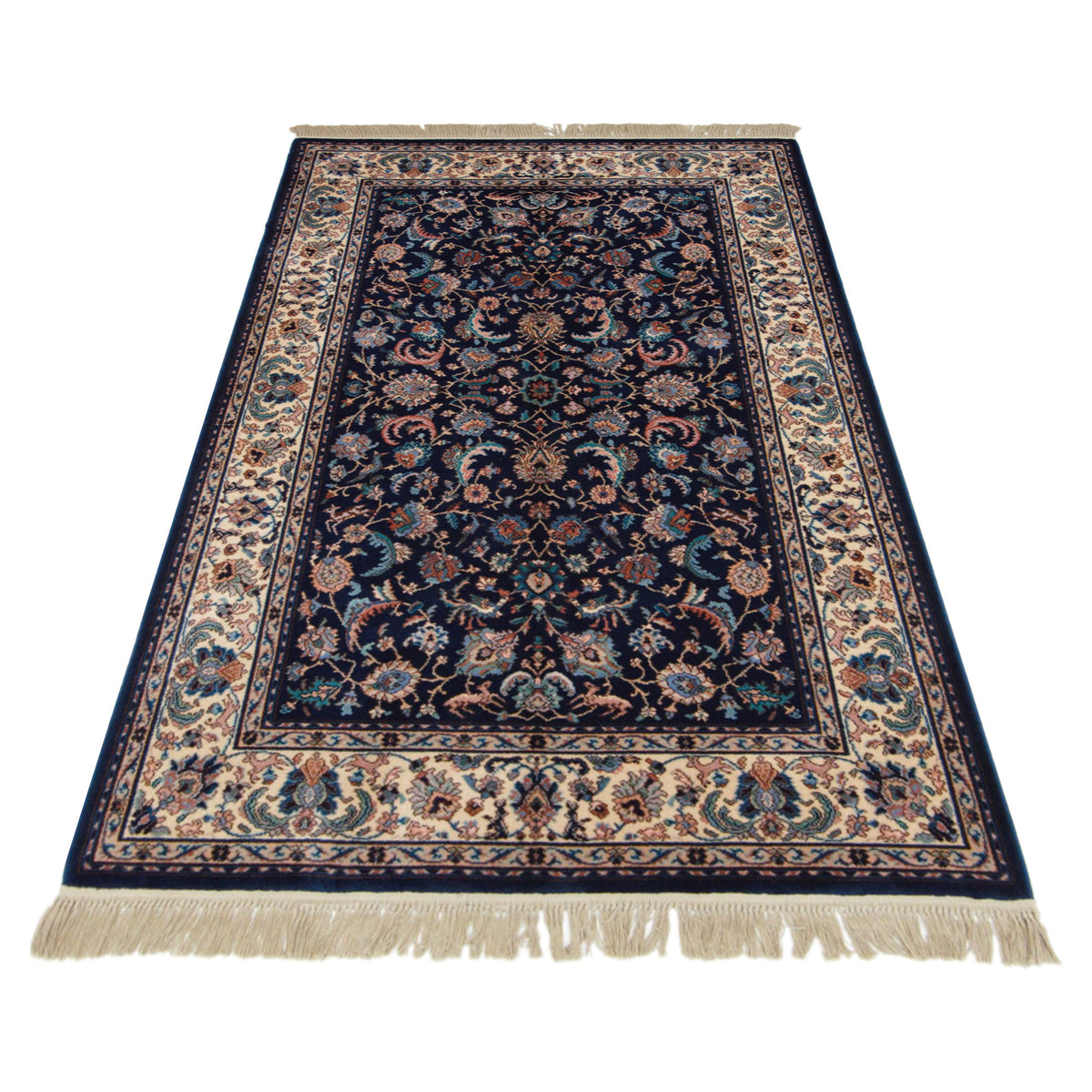 Pacific Tabriz 66744 Navy Ivory Traditional Hand Knotted Rug