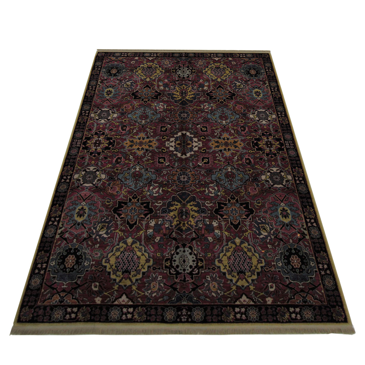 Pacific Kerman 66745 Pink Multi Traditional Hand Knotted Rug