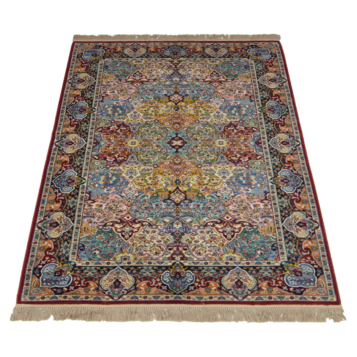 Pacific Persian Panel 66746 Burgundy Multi Traditional Power Loom Rug
