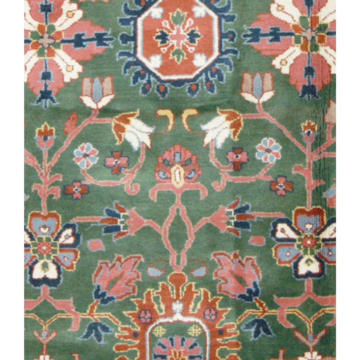 Pacific Tibetan 66747 Green Rust Traditional Hand Knotted Rug