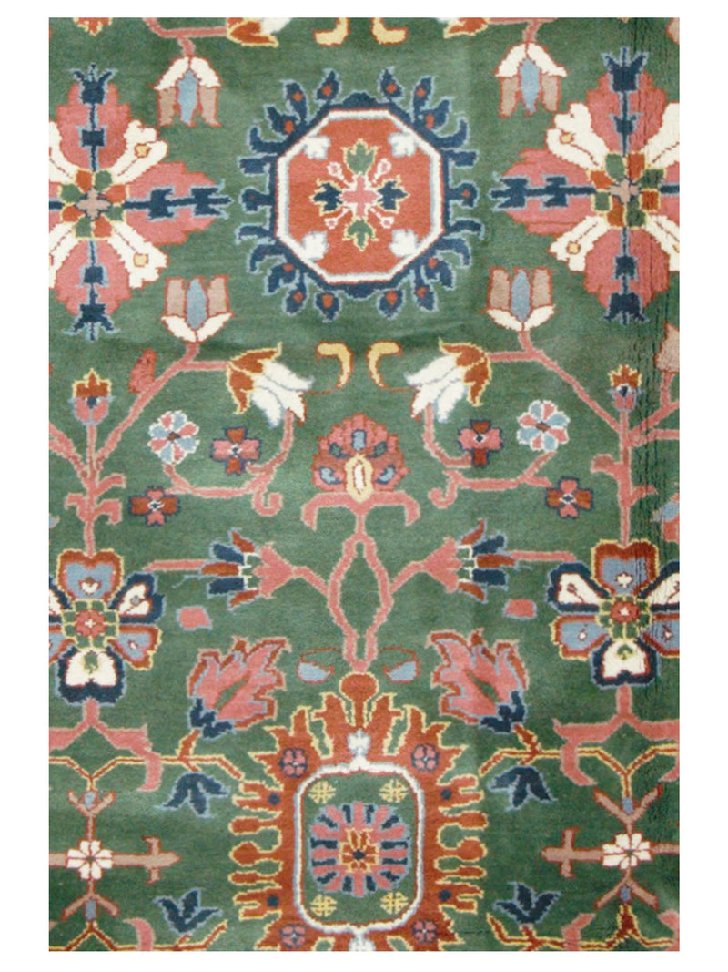 Pacific Tibetan 66747 Green Rust Traditional Hand Knotted Rug