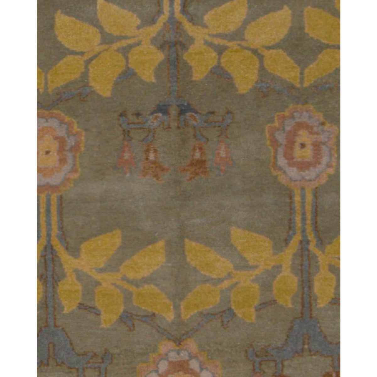 Pacific Tibetan 66748 Olive Mustard Transitional Hand Knotted Rug