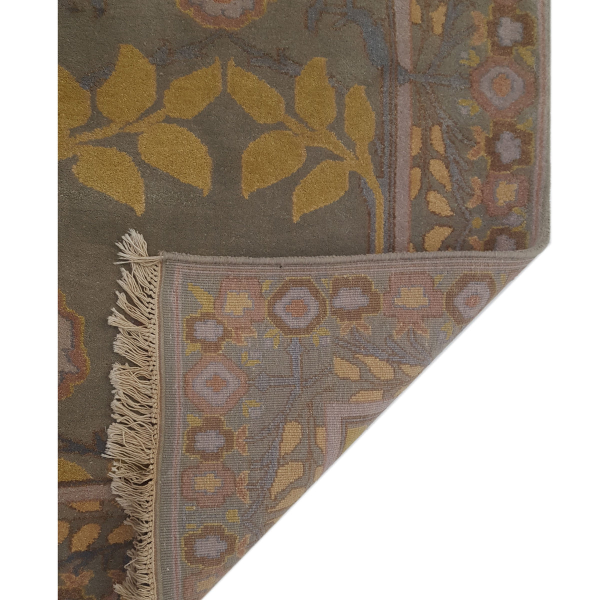 Pacific Tibetan 66748 Olive Mustard Transitional Hand Knotted Rug
