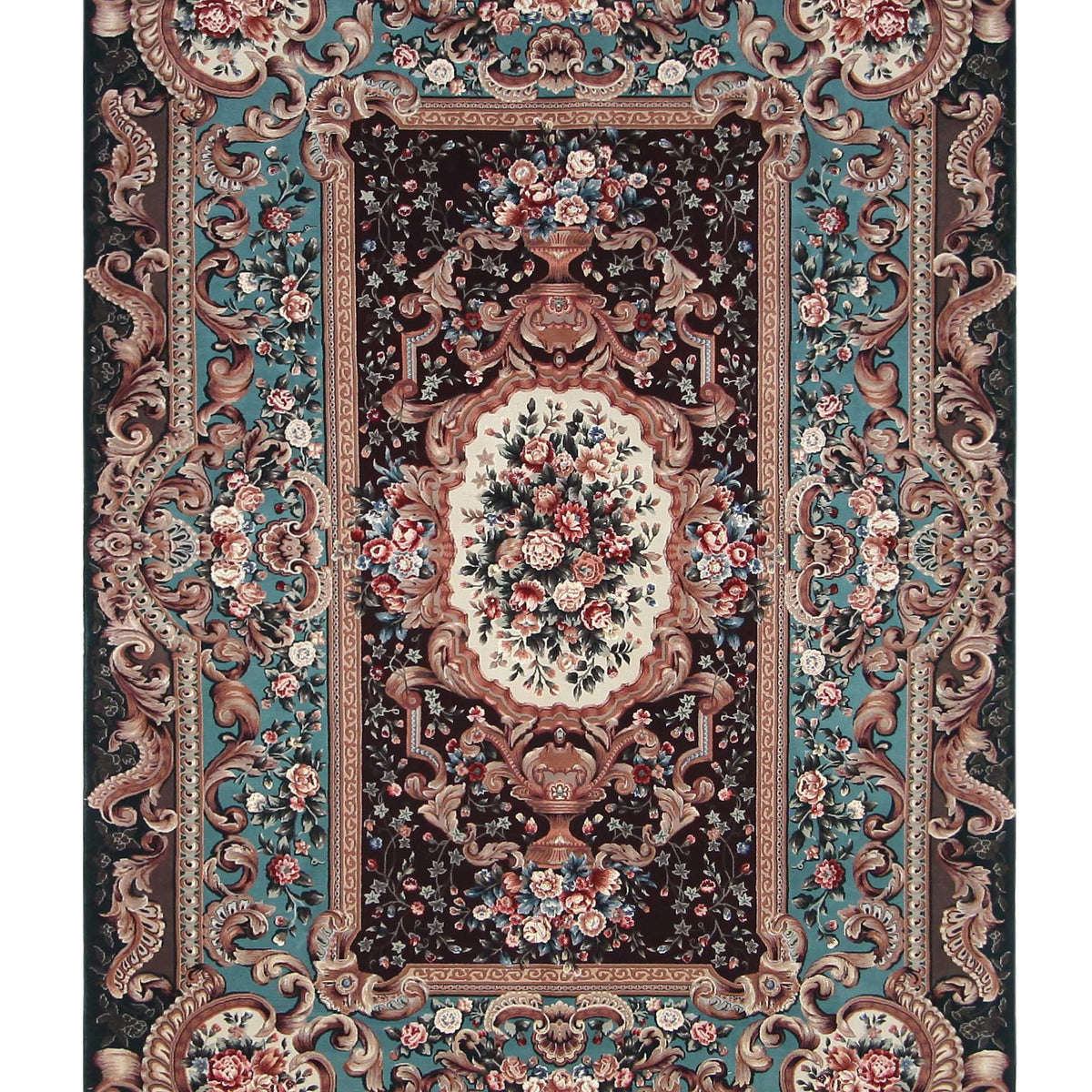 Pacific Aubusson  Burgundy Green Tapestry