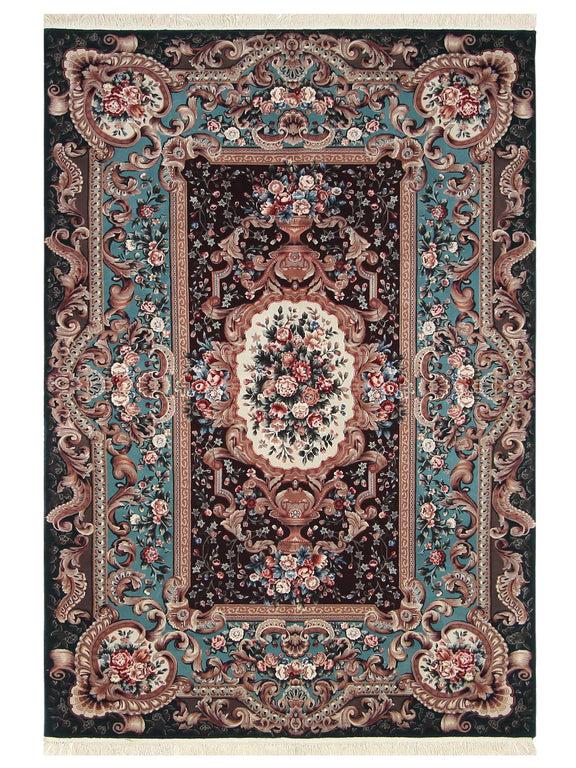 Pacific Aubusson  Burgundy Green Tapestry