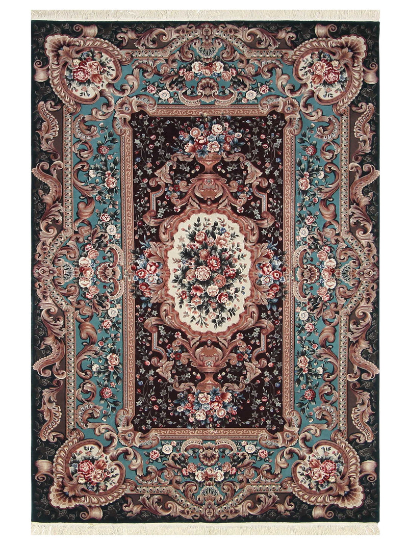 Pacific Aubusson  Burgundy Green Tapestry