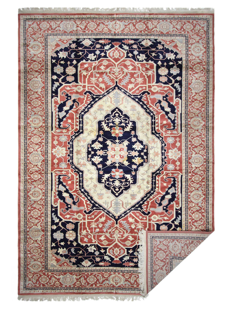 Pacific Heriz-Rm 66750 Navy Rust Traditional Hand Knotted Rug