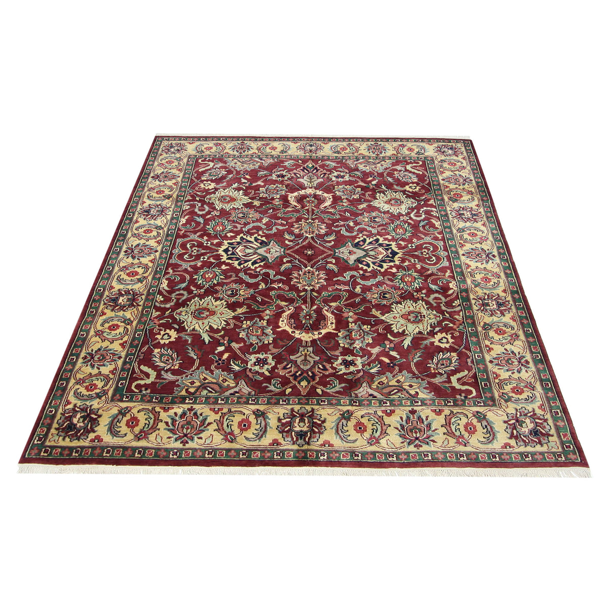 Pacific Agra 66751 Burgundy Gold Traditional Hand Knotted Rug
