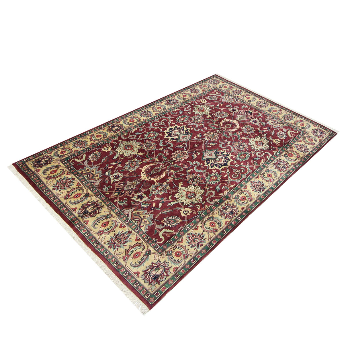 Pacific Agra 66751 Burgundy Gold Traditional Hand Knotted Rug
