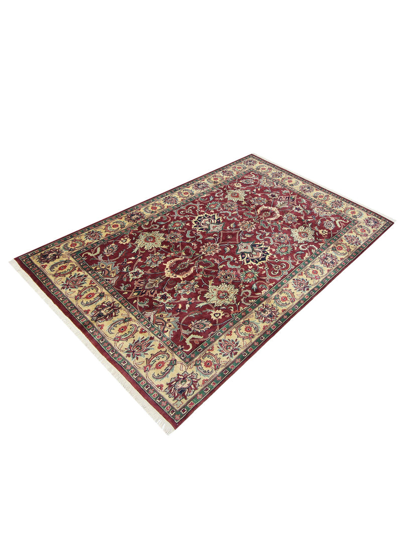 Pacific Agra 66751 Burgundy Gold Traditional Hand Knotted Rug