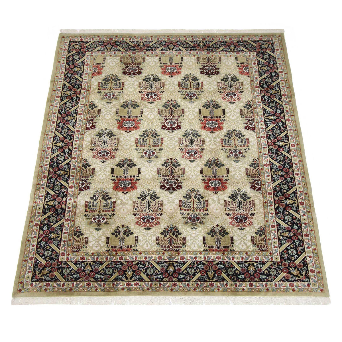 Pacific Maharaja 66758 Beige Black Transitional Hand Knotted Rug