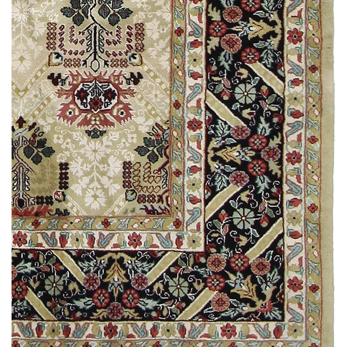 Pacific Maharaja 66758 Beige Black Transitional Hand Knotted Rug