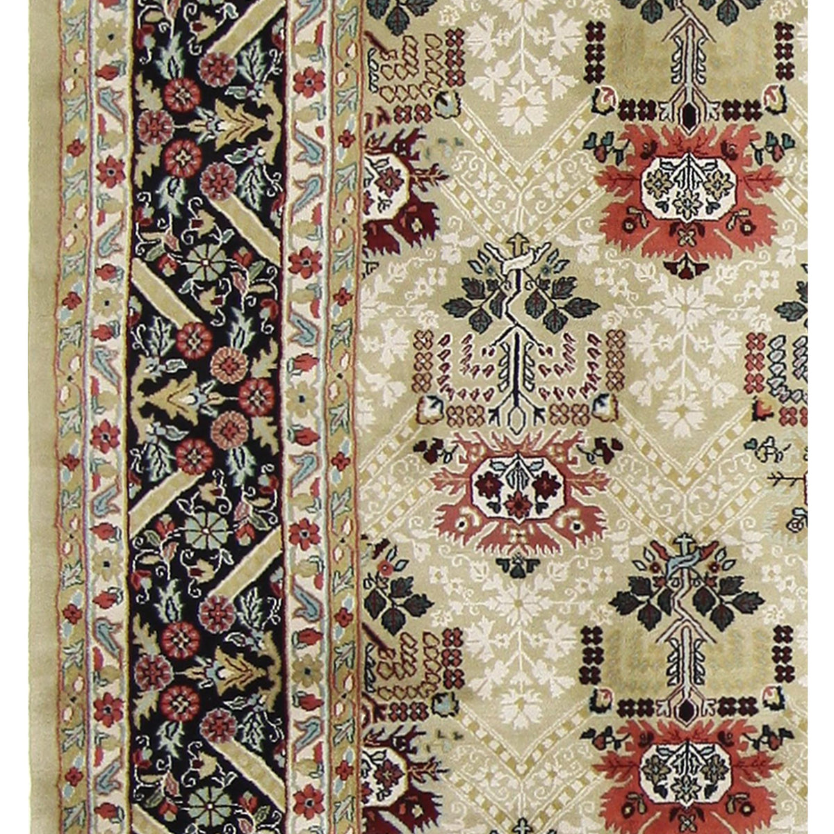 Pacific Maharaja 66758 Beige Black Transitional Hand Knotted Rug