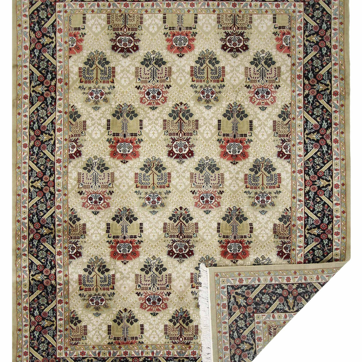 Pacific Maharaja 66758 Beige Black Transitional Hand Knotted Rug